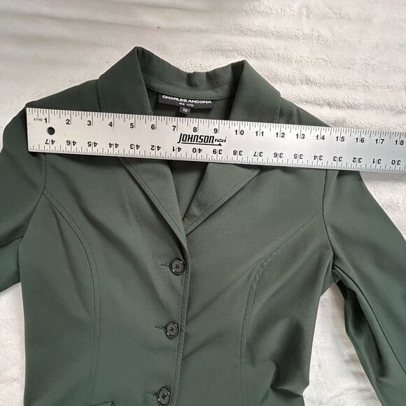 Charles Ancona New York Womens Equestrian Show Jacket Size 10 Green Stretch - Picture 6 of 10